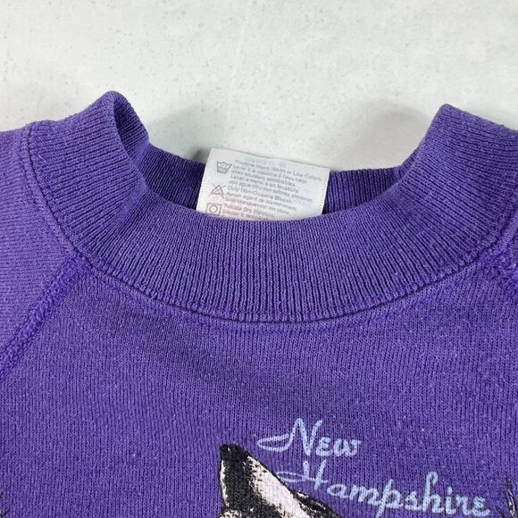 VTG 90s/80s Nature Sweatshirt Toddlers 6 Purple Faded Wolf Pack Crewneck - Picture 8 of 15